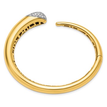 Herco 18K Two-tone Polished Semi-Solid Diamond Hinged Cuff Bangle — alternate view