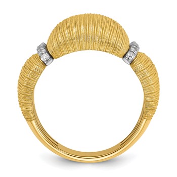 Herco 18K Two-tone Polished and Textured Diamond Ring — alternate view