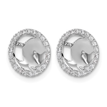 Herco 18K White Gold Rhodium-plated Polished 7.25mm Opening Diamond Halo Earring Jackets — alternate view