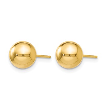 Leslie's 14K Polished 7mm Ball Post Earrings — alternate view
