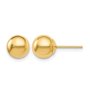 Leslie's 14K Polished 7mm Ball Post Earrings