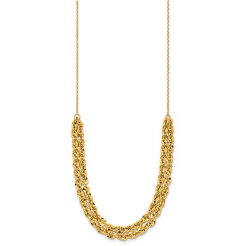 14Kt Triple Strand Rope Designer Necklace — alternate view