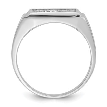 10k White Gold Men's Polished and Textured Masonic Ring Mounting — alternate view