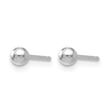 Leslie's 14K White Gold Polished 3mm Ball Post Earrings — alternate view