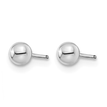 Leslie's 14K White Gold Polished 4mm Ball Post Earrings — alternate view
