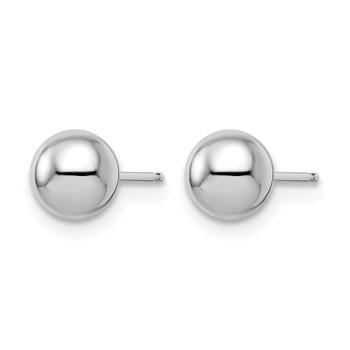 Leslie's 14K White Gold Polished 6mm Ball Post Earrings — alternate view