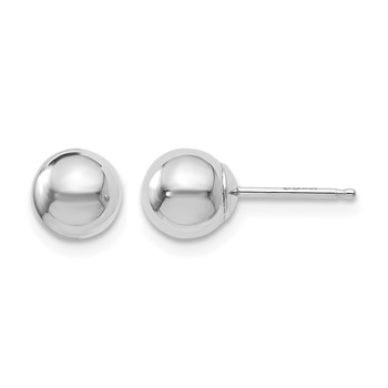 Leslie's 14K White Gold Polished 6mm Ball Post Earrings