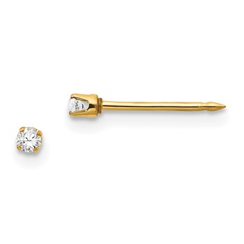 Inverness 14k 2mm CZ Post Piercing Earrings