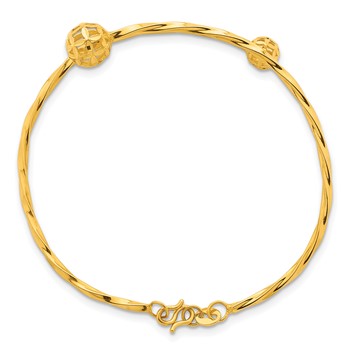 Herco 24K Polished Twisted and Diamond-cut Floral Bypass Cuff Bracelet — alternate view