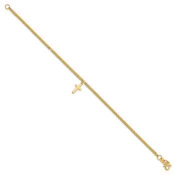 Herco 24K Polished Two-Strand Latin Cross Dangle Bracelet — alternate view
