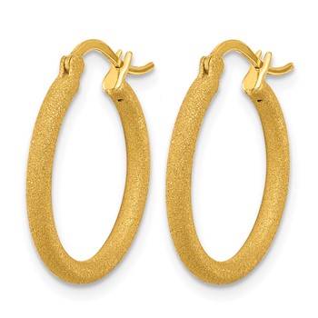 Herco 24K Laser-cut 2x19.25mm with 18k Clutch Round Hoop Earrings — alternate view