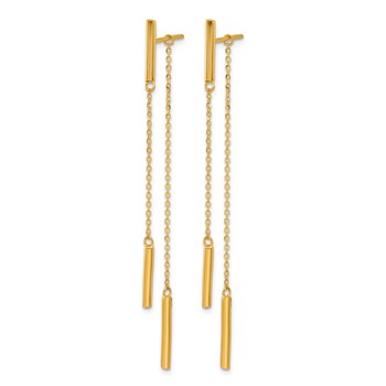 Herco 24K Polished Double Bar with Au900 Back and Post Dangle Earrings — alternate view