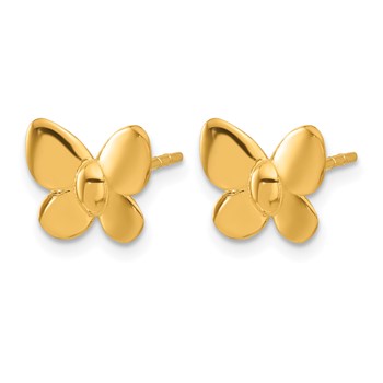 Herco 24K Polished Butterfly with Au900 Back and Post Earrings — alternate view