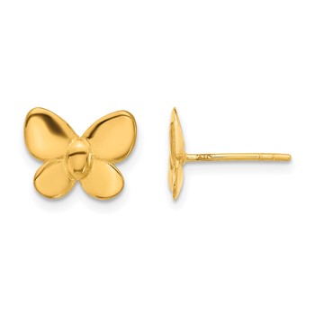 Herco 24K Polished Butterfly with Au900 Back and Post Earrings
