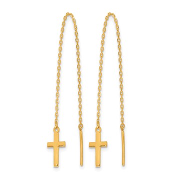 Herco 24K Polished Latin Cross Threader Earrings — alternate view