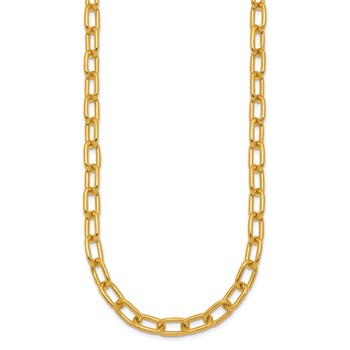 Herco 24K Polished 6.5mm Paperclip Link 18 Inch Necklace — alternate view