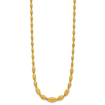 Herco 24K Polished Textured and Faceted Barrel Bead 18in Necklace — alternate view