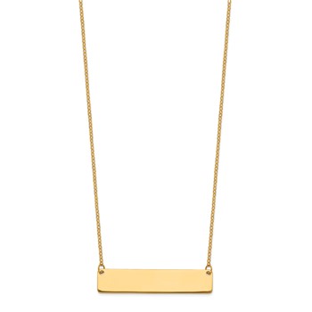 Herco 24K Polished Solid Classic Bar 18 Inch with 2 Inch Extension Necklace — alternate view