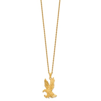 Herco 24K Polished and Textured Solid Eagle 22 Inch Necklace — alternate view