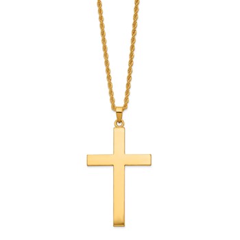 Herco 24K Polished Solid Latin Cross 22 Inch Necklace — alternate view