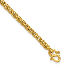Image of Herco 24K Polished 4.4mm Solid Double Interlocking Curb 8 Inch Chain Bracelet