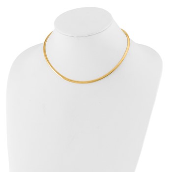 Leslie's 14K 3mm Two-tone Reversible Omega Necklace — alternate view