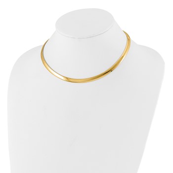 Leslie's 14K 6mm Two-tone Reversible Omega Necklace — alternate view