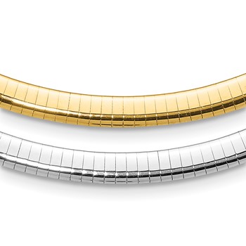 Leslie's 14K 6mm Two-tone Reversible Omega Necklace