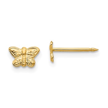 Inverness 14k 7mm Butterfly Post Piercing Earrings