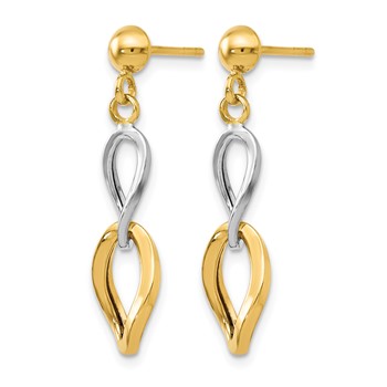 Leslie's 14K Two-tone Polished Post Dangle Earrings — alternate view