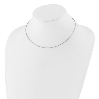 Leslie's 14K White Gold 1MM Round Detachable clasp Omega Necklace — alternate view