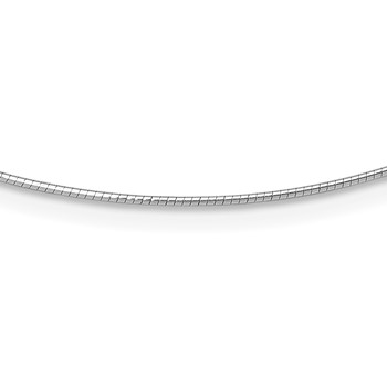 Leslie's 14K White Gold 1MM Round Detachable clasp Omega Necklace