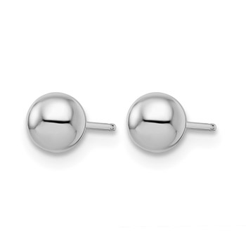 Leslie's 14K White Gold Polished 5mm Ball Post Earrings — alternate view