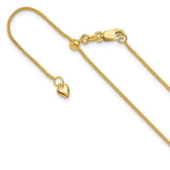 Leslie's 14K Adjustable 1mm Wheat Chain