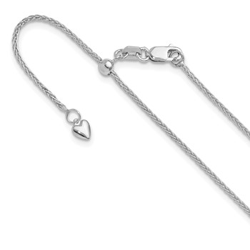 Leslie's 14K White Gold Adjustable 1.4mm Wheat Chain