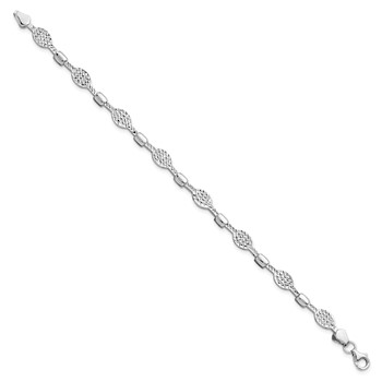 Leslie's 14K White Gold Diamond-Cut Bracelet — alternate view