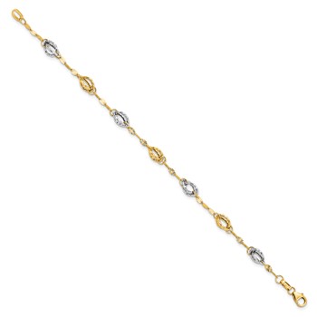 Leslie's 14K Two-tone Fancy Link Bracelet — alternate view