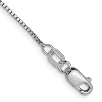 Leslie's 14K White Gold .7mm Box with Lobster Clasp Chain Anklet