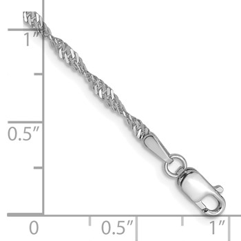 Leslie's 14K White Gold 1.9mm Singapore Chain Anklet — alternate view