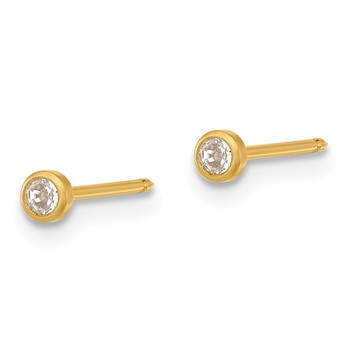 Inverness Stainless Steel 24K Gold-plated Crystal Bezel Post Piercing Earrings — alternate view