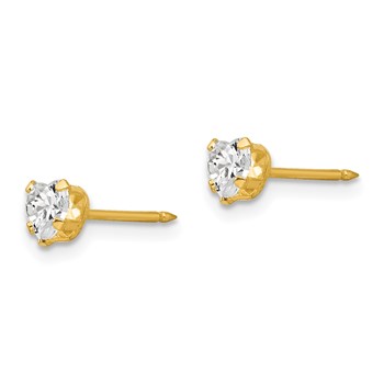 Inverness 14k 4mm Clear Heart CZ Post Piercing Earrings — alternate view