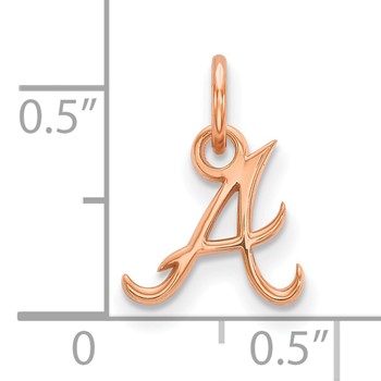 14k Rose Gold Major League Baseball LogoArt Atlanta Braves Letter A Pendant — alternate view