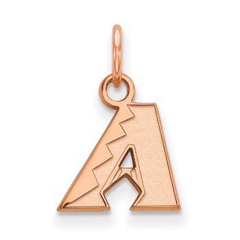 14k Rose Gold Major League Baseball LogoArt Arizona Diamondbacks Letter A Pendant