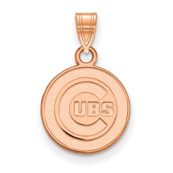 14k Rose Gold Major League Baseball LogoArt Chicago Cubs Small Pendant