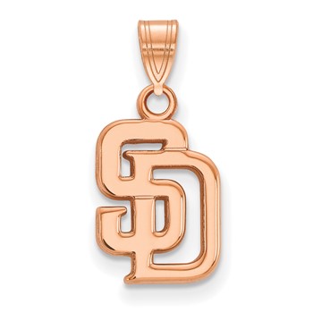 14k Rose Gold Major League Baseball LogoArt San Diego Padres Letters S-D Small Pendant