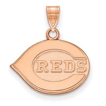 14k Rose Gold Major League Baseball LogoArt Cincinnati Reds Small Pendant