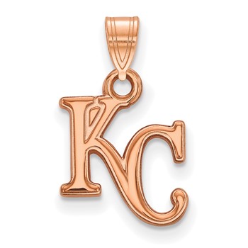 14k Rose Gold Major League Baseball LogoArt Kansas City Royals Letters K-C Pendant