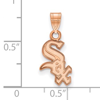 14k Rose Gold Major League Baseball LogoArt Chicago White Sox Small Pendant — alternate view