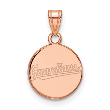 14k Rose Gold Major League Baseball LogoArt Cleveland Guardians Small Disc Pendant