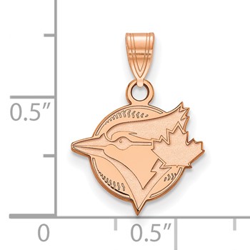 14k Rose Gold Major League Baseball LogoArt Toronto Blue Jays Bird and Leaf Pendant — alternate view